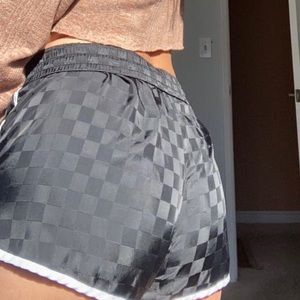 Checkered black shorts